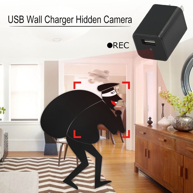 Ceamara Charger Wifi Spy Hidden Cuibheoir Charger USB Wall - 5