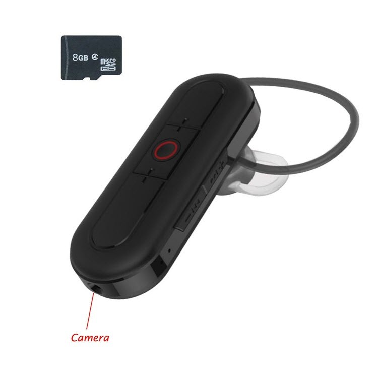 Ceamara Video Hidden Headset Bluetooth Hidden, Cárta TF Max 32G, Obair Battery 80min - 1