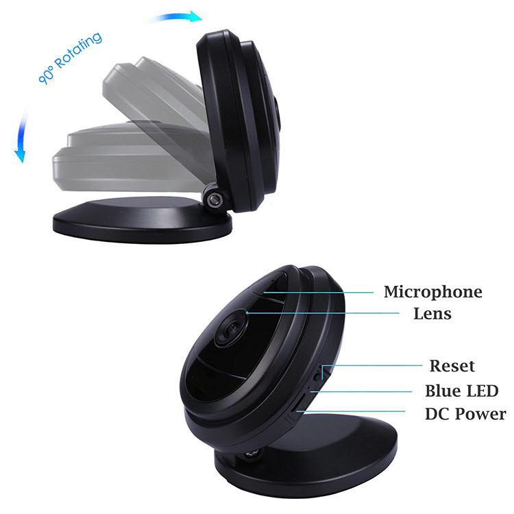 Mini WiFi Утасгүй Аюулгүй Камер Камер, Night Vision, 2 Way Audio, Motion Detection - 8