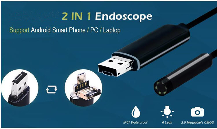 USB boreskope, enspeksyon endoskop, HD enpèrmeabilize kamera koulèv - 8