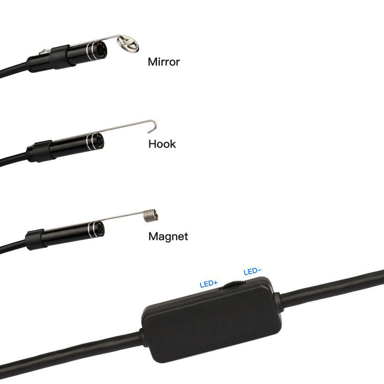 WiFi USB Endoscope, Semi-rigid USB Inspection Camera for Android iOS Tablet - 10M - 5