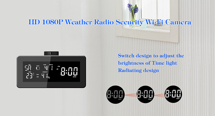 HD 1080P Weather Radio Wireless Wi-Fi Camera - 2P