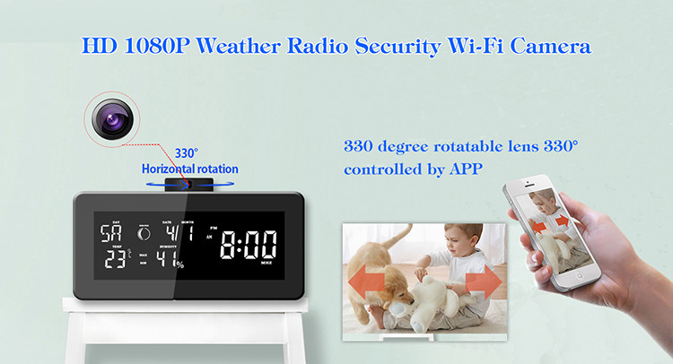 HD 1080P Weather Radio Security Wi-Fi Camera - 8