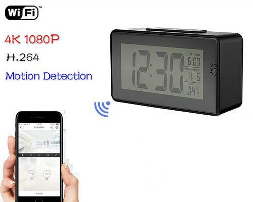 Alarm Clock Camera (Wifi), Night vision, Motion Detection - 1
