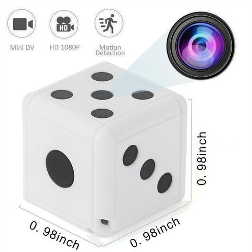 Dice Mini Camera, Motion Detection, 1080P 30fps, Nightvision, SD Card Max 32G - 7