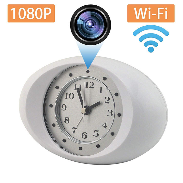 Hidden Spy Camera 1080P HD Wireless Wifi IP Camera White Clock - 2