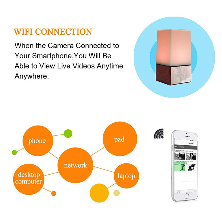 WIFI Color Light Camera DVR, HD1080P, H.264, Battery 3500mAh, Two Way Talk - 12