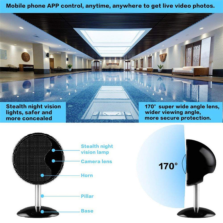 1080P Wifi Speakers Bluetooth Kamera Spy Moħbija - 2