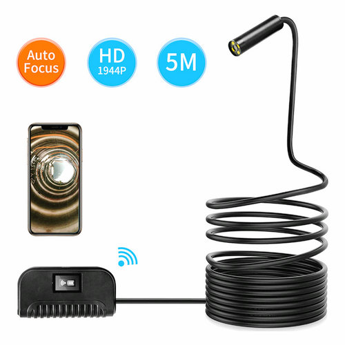 Auto Focus Wifi Endoscope Camera, 5.0MP, HD1994P, 3.5M14.2mm, 4pc LED, 2600mAh - 1