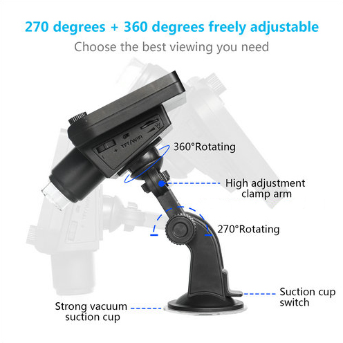 Wifi Mikroskop Camera, 4.3inch LCD, 2.0MP Kamera, 8pcs White LED, 50-1000X - 4