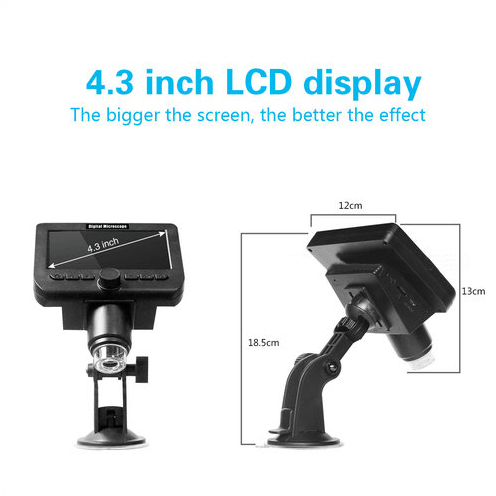 WIFI Mikroskopju Kamera, 4.3inch LCD, 2.0MP Kamera, 8pcs LED abjad, 50-1000X - 6
