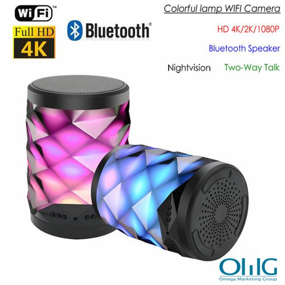 4K WIFI Bluetooth Speaker Lamp Camera with Two-way Talk