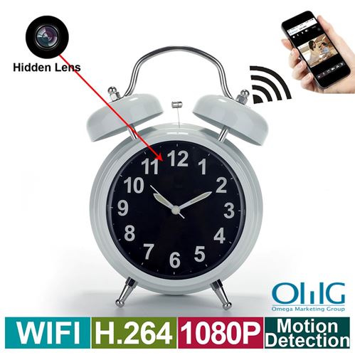WIFI Hidden Spy Camera Alarm Clock, Home Security Camera Loop Video Recorder