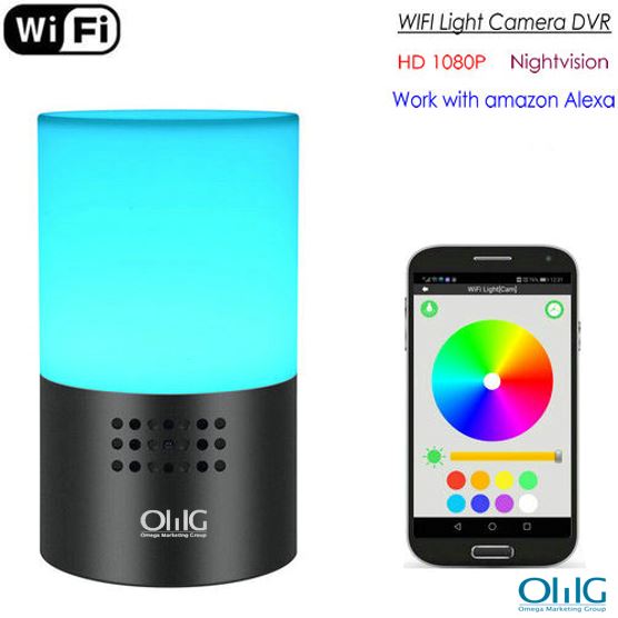 WIFI Lamp Camera, HD 1080P, 7 Color LED Light, Super Nightvision, Amazon Amazon