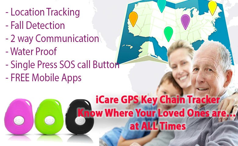 3G Key Chain GPS Tracker and Fall Detector for Elderly