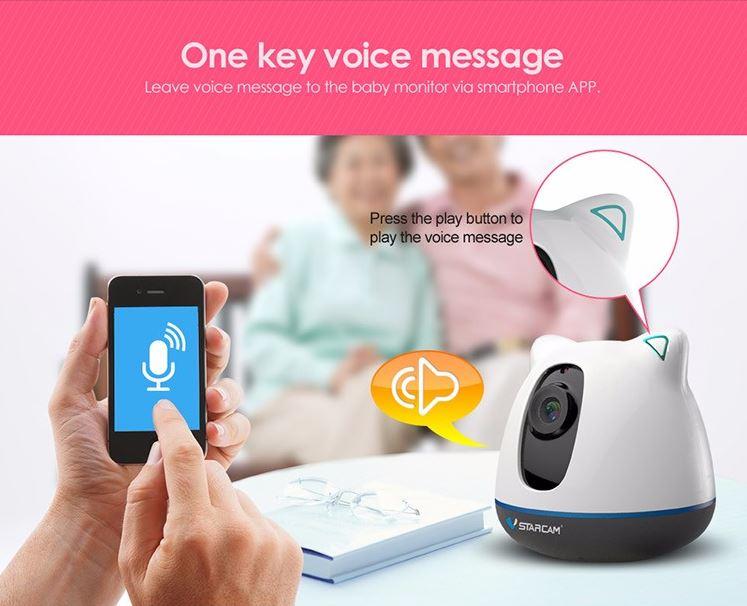 iBear - Baby - Elderly Safety Monitor IP Camera Wifi CCTV - One Key Voice Message