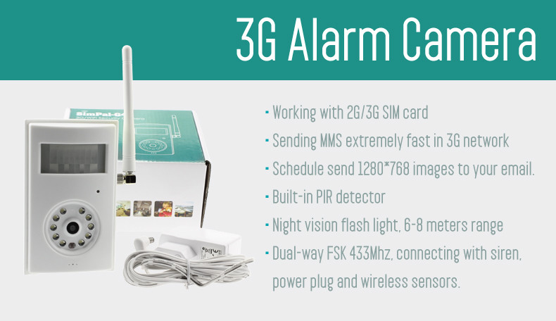 iAlert - Wireless Motion Detection Camera - CCTV - Support 3G Sim Card