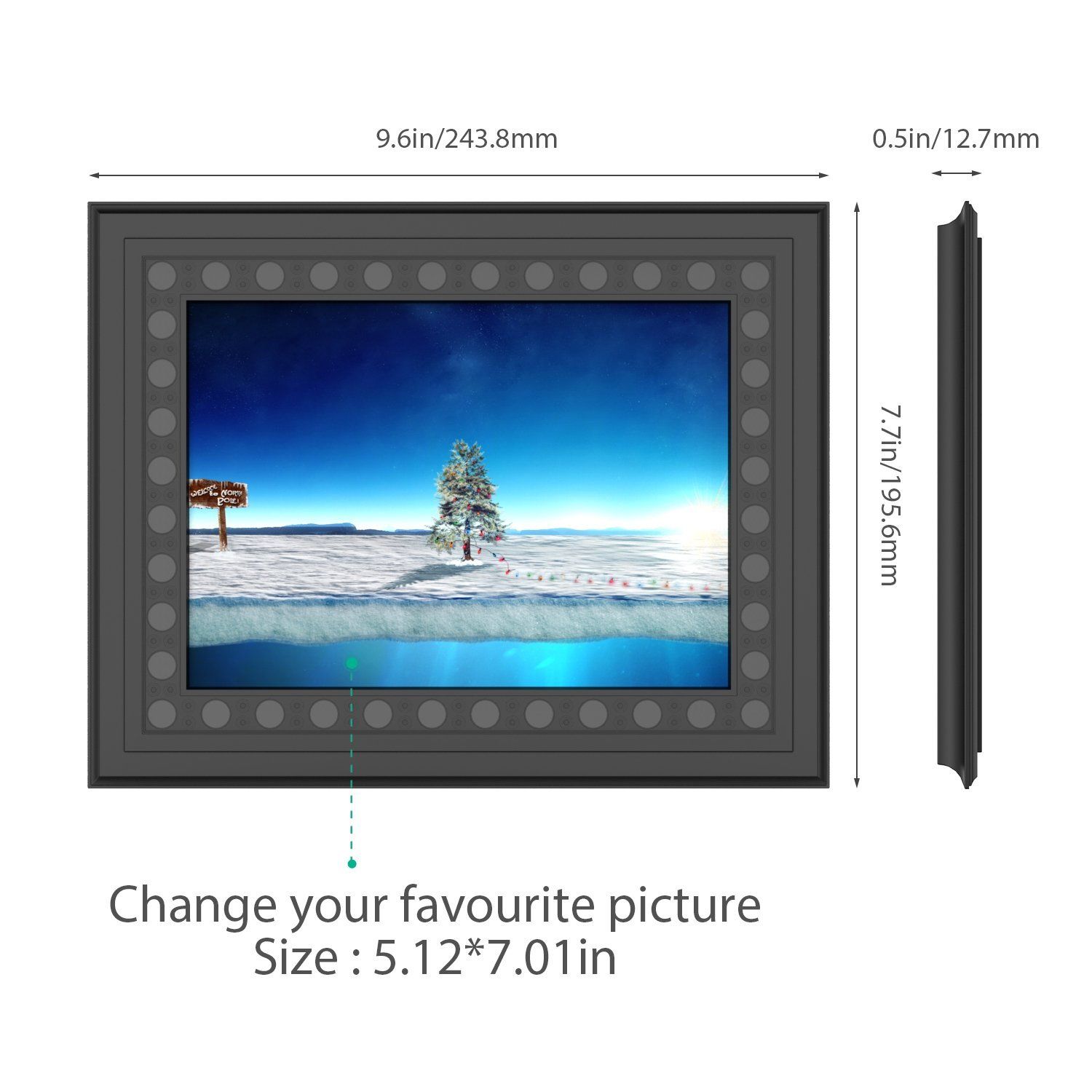 HD 720P Sary Frame Hidden Spy Camera - Dimension