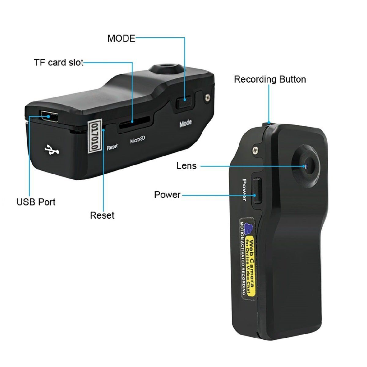 Motion Detection нь Mini тагнуул камер 960P HD Нууц дуу чимээ идэвхижүүлэлт эмийн камер - онцлог