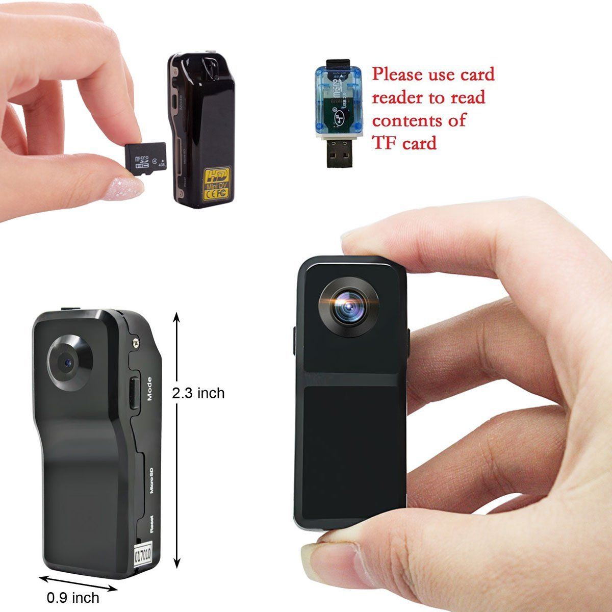 Mini spy camera 960P HD Hidden Noise Activation Nanny Camera with Motion Detection - TF Card