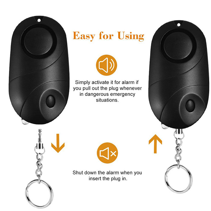 Personal Alarm Mini Loud 120-130dB ինքնապահպանական Keychain Անվտանգության ահազանգ LED - 4