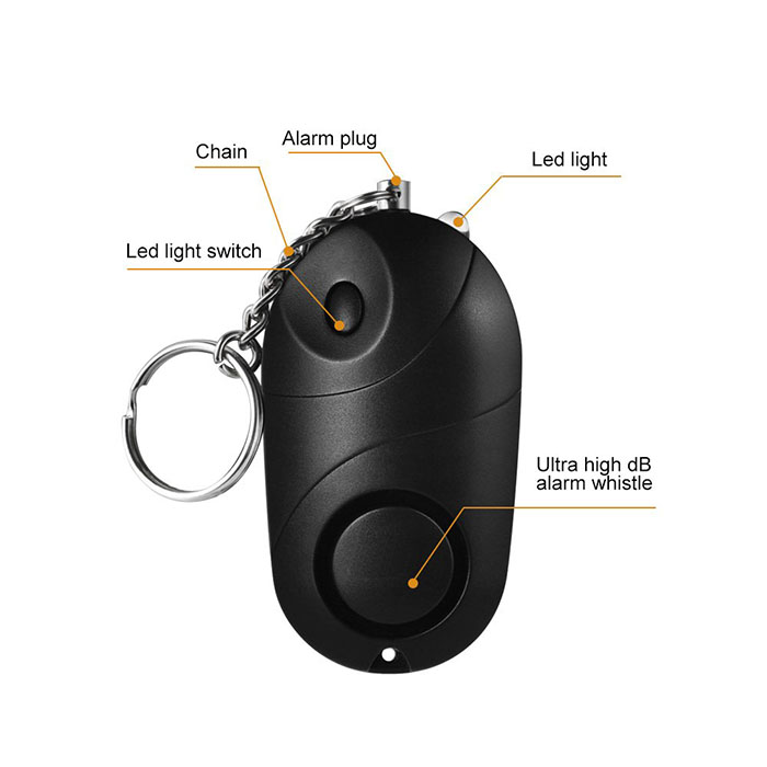 Personal Alarm Mini Loud 120-130dB ինքնապահպանական Keychain Անվտանգության ահազանգ LED - 7