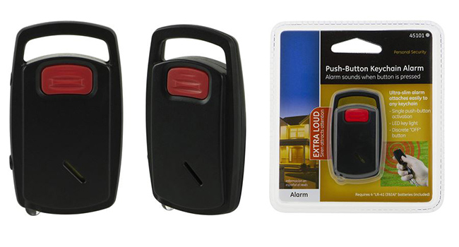 Self-Defense Push-Button Keychain Alarm, Built-In LED Light (EA030)650x