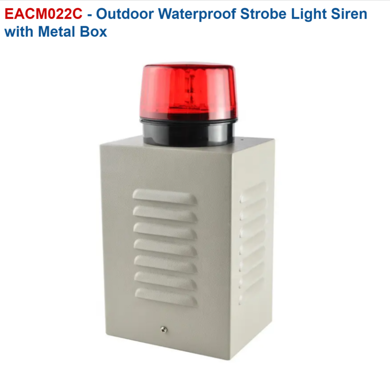 EACM022C - Outdoor Waterproof Strobe Light Siren with Metal Box