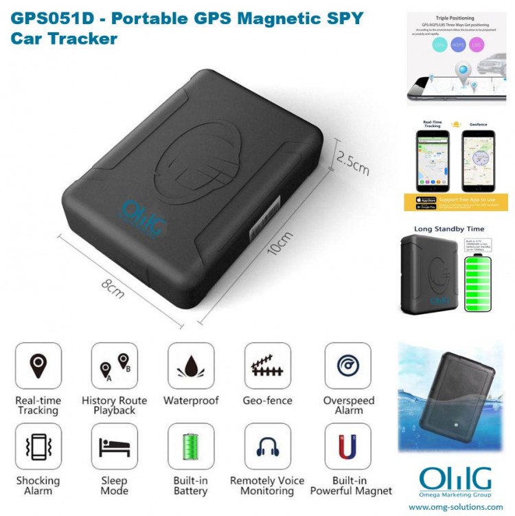 GPS051D - OMG Portable GPS Magnetic SPY Vehicle / Car Tracker