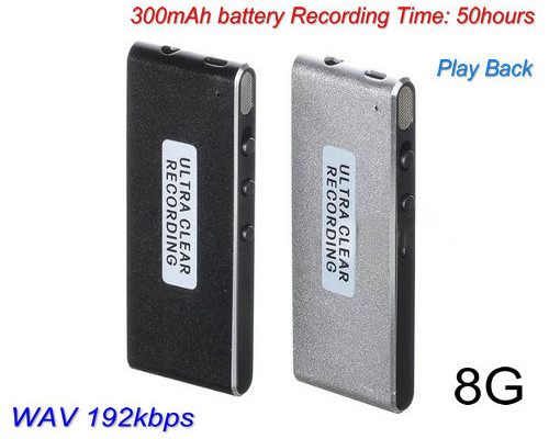 Ultra-thin Voice Recorder, 50 hrs Recording Time - 1