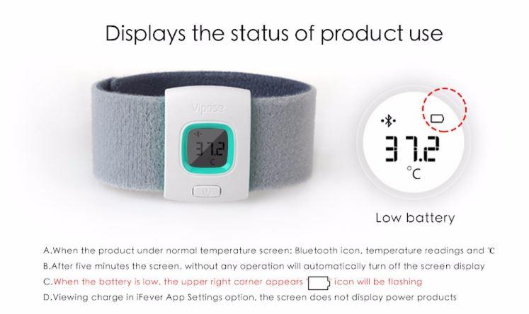 iFever - Intelligent Thermometer - Displays the status of the product use