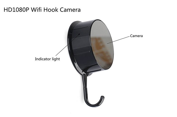 Security HD 720 WiFi Coat, Clothes Hook Hidden Camera - 1