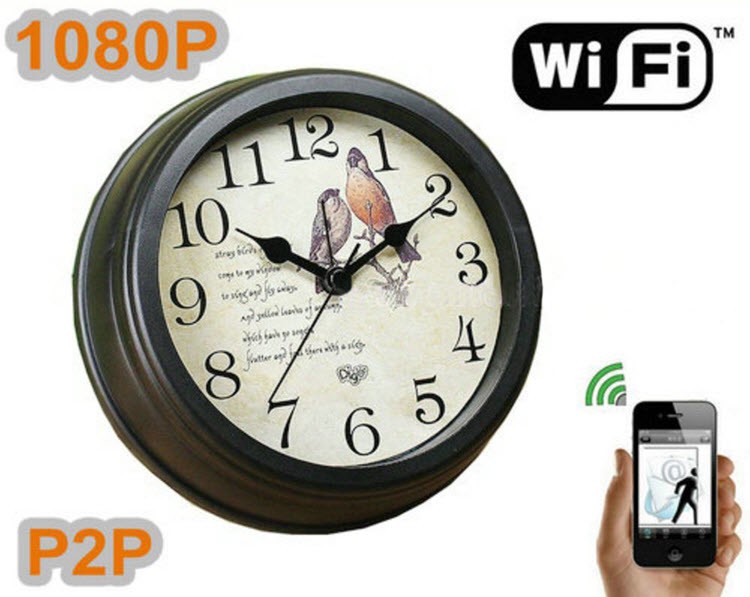 WIFI Clock Camera 1080P, TF Card, APP, Android & Iphone, 4000 battery - 1