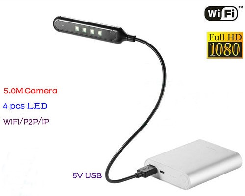 WIFI USB Lamp Camera DVR, 5.0M Camera1080p - 1