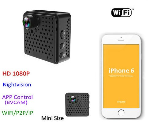 Mini WIFI Camera DVR, 5.0Mega 160degree Camera, Nightvision, SD Max128G - 1