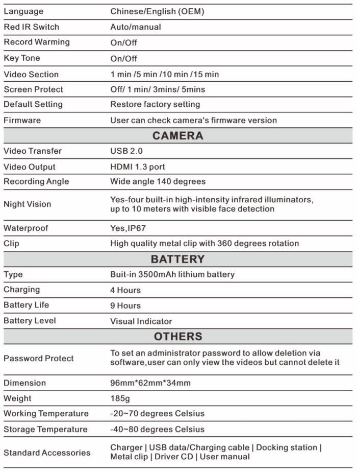BWC005 - Specification 02