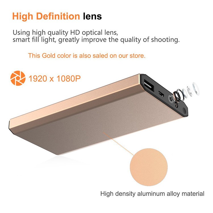 HD 1080P 10000mAh Portable Power Bank Camera, Continuously record for 20Hrs - 10