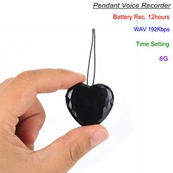 Pendant Voice Recorder, WAV 192Kbps, Build in 8G, Recording 12 hours - 1 250px