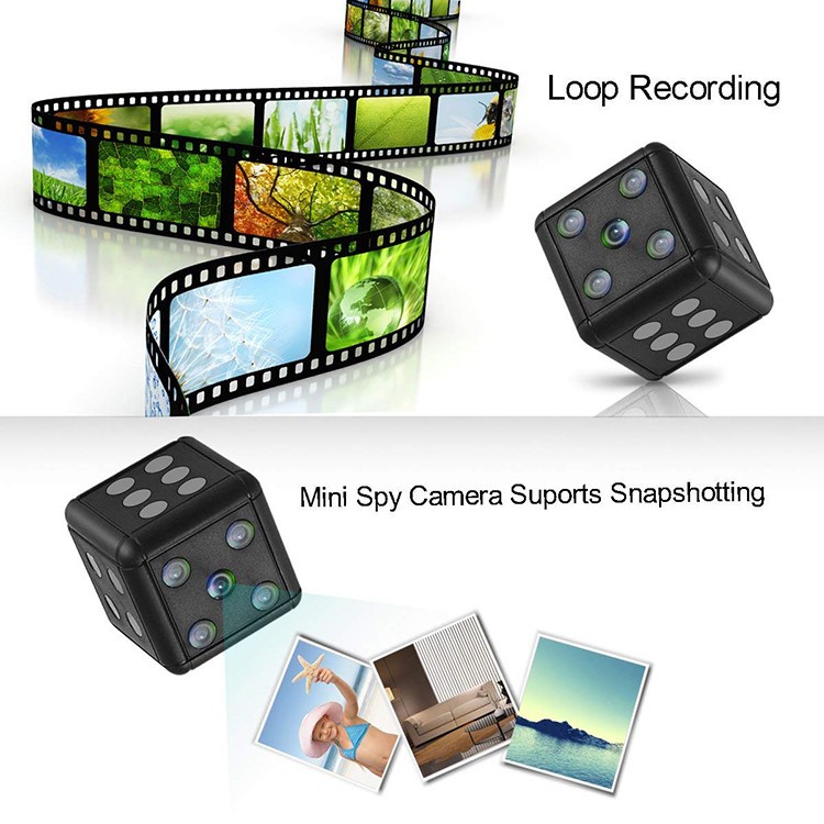 Dice Mini Camera, Motion Detection, 1080P 30fps, Nightvision, SD Card Max 32G - 13