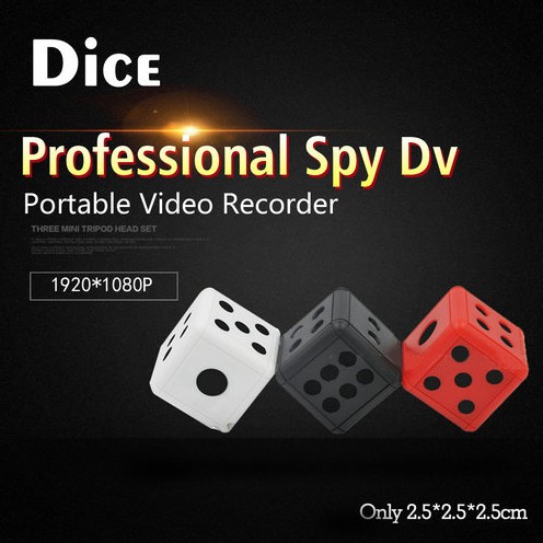 Dice Mini Camera, Motion Detection, 1080P 30fps, Nightvision, SD Card Max 32G - 2