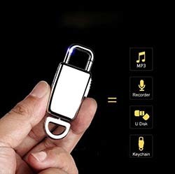 Mini Keychain Voice Recording, Standby 68 Hrs, Recording 28 Hrs - 1 250px