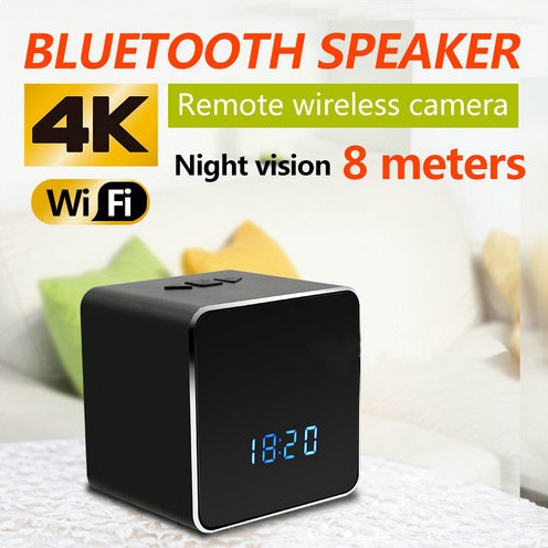 Hidden Spy Camera WIFI Bluetooth Speaker Clock, Nightvision - 2