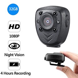 Clip Camera DVR, Super Nightvision, Battery Rec 4hours, Build in 32G - 1 250px