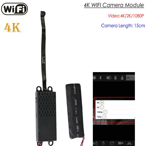 4K WIFI Pinhole Camera, Recording 35 Hrs, SD Card Max 128G - 1