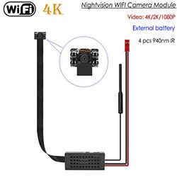 4K WIFI SPY Pinhole SPY Hidden Camera with Night Vision, SD Card Max 128G - 1 250px