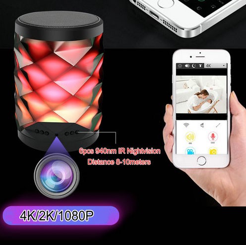 4K WIFI Bluetooth Speaker Lamp Camera with Two-way Talk - 10