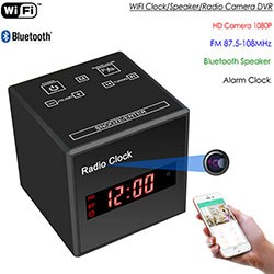 SPY297 - WIFI Clock Camera, WIFI Camera+Clock+Bluetooth Speaker+FM Radio, Nightvision 01 - 250x