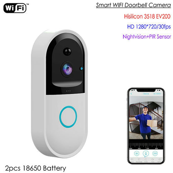 SPY303 - WIFI Smart Doorbell Camera, Hisilicon 3518E Chipset, PIR Sensor, Nightvision,Two-way Talk 01