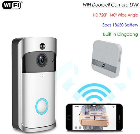 SPY328 - WIFI Video Doorbell, Widescreen lens - 140degree Camera with Nightvision