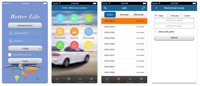 Vehicle Car Magnetic GPS Tracker [OMGGPS13D] - Mobil App screenshot